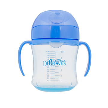 Dr Brown's Κύπελλο με Καπάκι & Λαβές Μπλε 180ml, 6m+